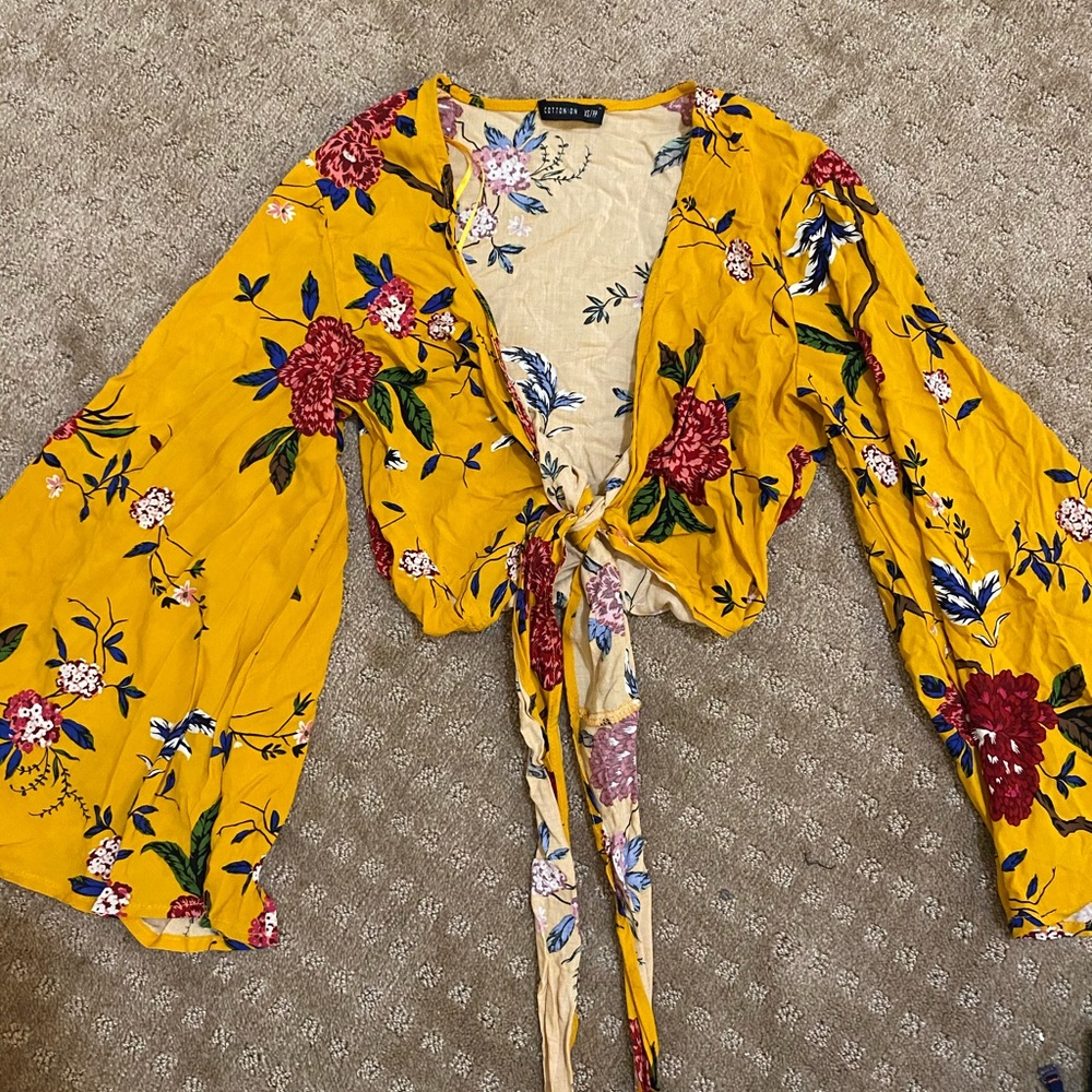 Floral tie top